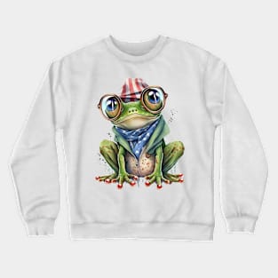 4th of July Frog #4 Crewneck Sweatshirt